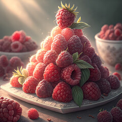 raspberries and blueberries