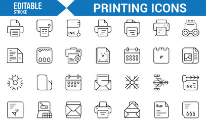 Printing, Office Equipment, and Document Icons for Office Projects