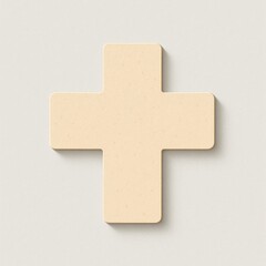 Obraz premium Minimalist beige cross illustration.