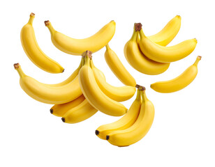 falling bananas isolated on white background
