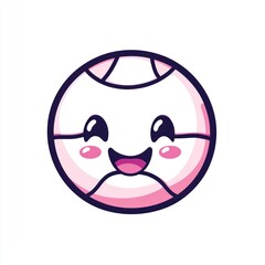 Cute cartoon volleyball with a happy expression