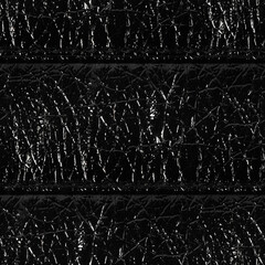 Seamless 4k photo texture material of patent black leather with stitching.