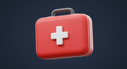 Fototapeta premium Red First Aid Kit Illustration