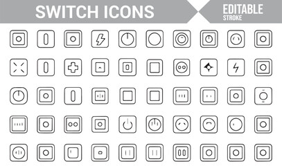Editable Vector Icons for Switches, Buttons, and Home Automation Controls