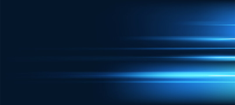 Futuristic digital neon motion lines technology background. glowing blue lines. innovation background for tech event poster or presentation business
