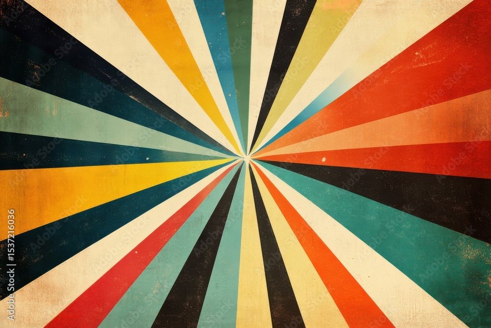 Aufkleber retro vintage sunburst rays colorful background design texture art old style image bright vector