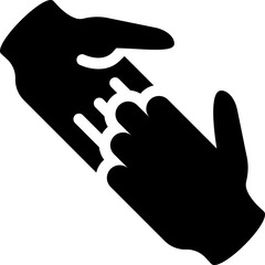 Helping hands support care icon. Silhouette style.