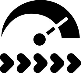 Performance speed progress boost icon. Silhouette style.
