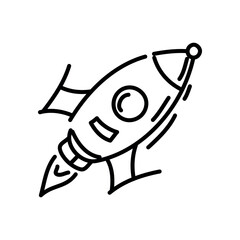 Illustration of rocket ship vector illustration for space exploration and technology startup projects design concept vector