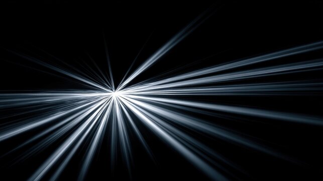 Radiant Light Beams Converging on a Dark Background