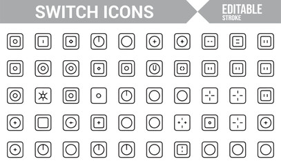 Editable Icons for Switches, Buttons, and Power Controls in User Interfaces
