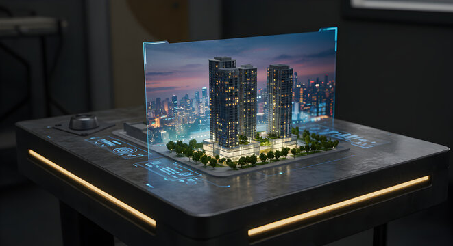 Futuristic Architectural Visualization: A Digital Display of Urban Planning and Design