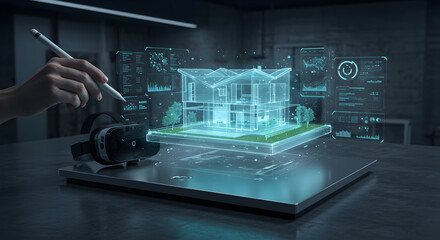Futuristic Architectural Design Concept with Augmented Reality and Virtual Reality Integration