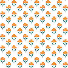 Cute seamless floral pattern. Simple flowers background for fabric, wrapping, wallpaper, paper. Seamless vector texture.