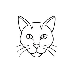 Obraz premium cat head line art