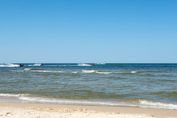 water scooter on the Baltic Sea beach