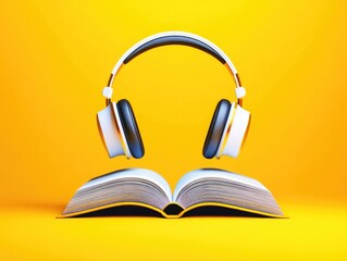 Headphones on Open Book