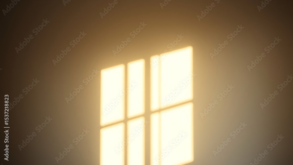 Poster shadow overlay effect isolated on transparent background light and shadows from window blank mockup