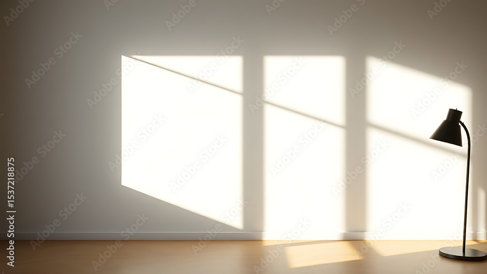 Poster shadow overlay effect isolated on transparent background light and shadows from window blank mockup