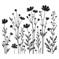 Wildflowers Silhouette An Organic Nature Inspired Floral Field Design