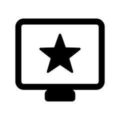 評価、口コミを表すデスクトップパソコンと星マークのアイコン