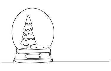 Merry Christmas decoration. Continuous one line drawing art, Snowflake vector one line continuous illustration. Winter holiday freehand drawing. Hand drawn linear icon. Festive design for print