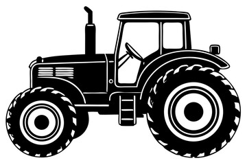 Obraz premium Vintage Tractor Illustration Classic Farm Machinery Silhouette