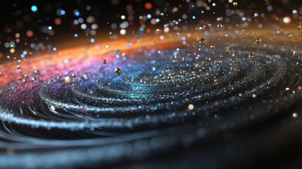 Spiral Galaxy with Vibrant Colors and Starry Details