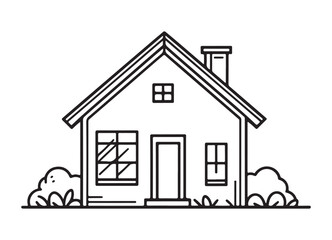 Cozy House Vector Illustration Suburban Home Simple Modern Design