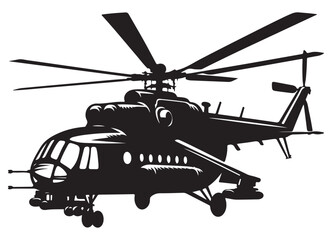 Detailed Helicopter Silhouette Vector Military Aviation Resource