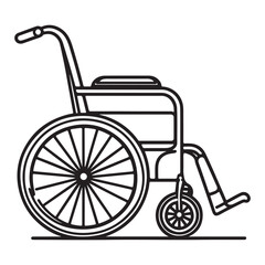 Fototapeta premium Wheelchair Outline Vector Illustration for Accessibility and Inclusion Design