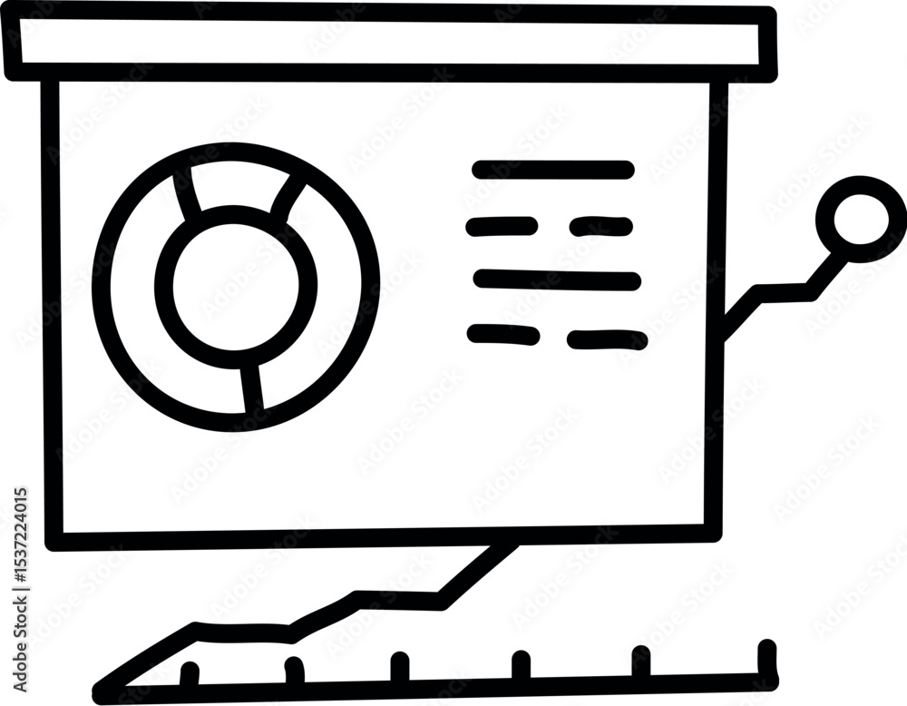 Aufkleber illustration of presentation board with chart and data for business analysis and financial review me