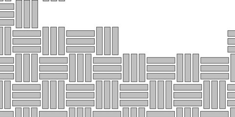 Gray Weave Pattern Showing Repetition Useful as Background. Minimal line Seamless geometric pattern with shapes. Decoration and maze ornament square wall tile. grey rattan weave texture background.