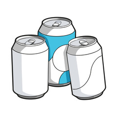 white-crumpled-soda-cans-set-vector-image-on-white