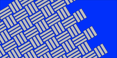 Gray Weave Pattern Showing Repetition Useful as Background. Minimal line Seamless geometric pattern with shapes. Decoration and maze ornament square wall tile. grey rattan weave texture background.