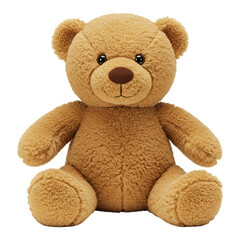 Fototapeta premium Cute Brown Teddy Bear Plush Toy Sitting Isolated