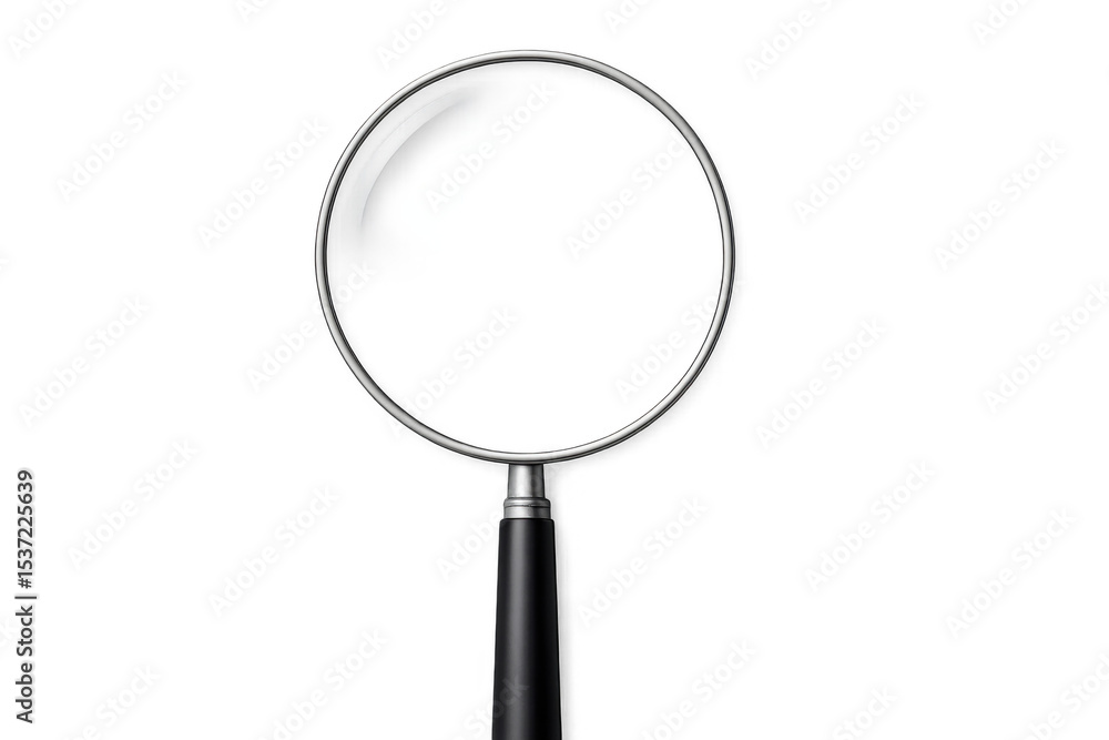 Poster magnifying glass with transparent background, ideal for various design projects requiring a realisti