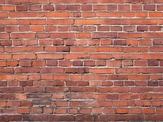 Obraz premium Red Brick Wall Texture Background with Top Copy Space: Aged Minimalist Design Element for Commercial Projects