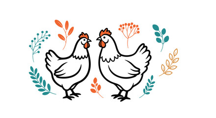 Fototapeta premium Farm Fresh Chickens A Charming Look At Poultry Farming Practices