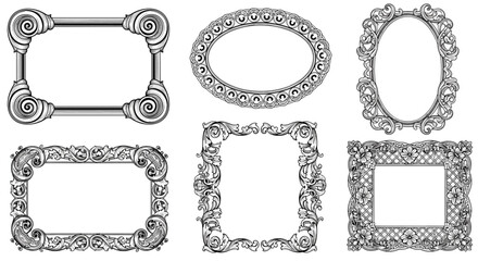 Elegant Photo Frames Set Collection for Vintage Decor and Art Projects