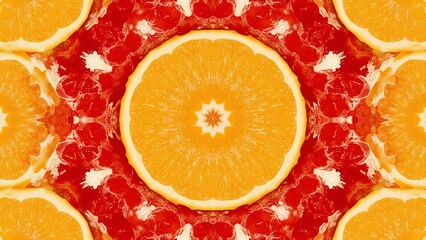 Vibrant Kaleidoscope Pattern of Sliced Oranges