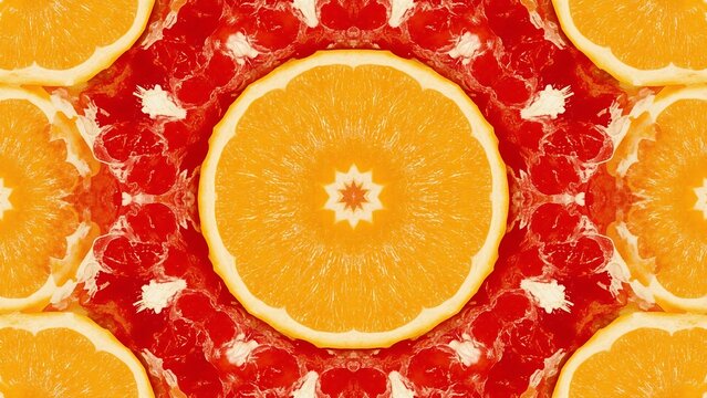 Vibrant Kaleidoscope Pattern of Sliced Oranges