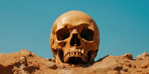 Skull Amidst the Desert Sands