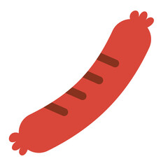 Sausage vector cartoon icon flat illustration, sausage clip art, clip art sausage