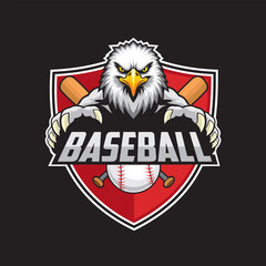 baseball club logo eagle vector illustration design