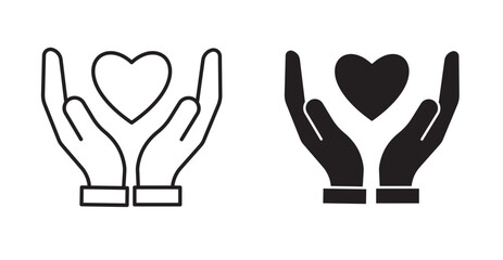 Heart and hands icon