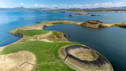 Experience the breathtaking beauty of Myvatn craters in Iceland, showcasing unique volcanic geology...