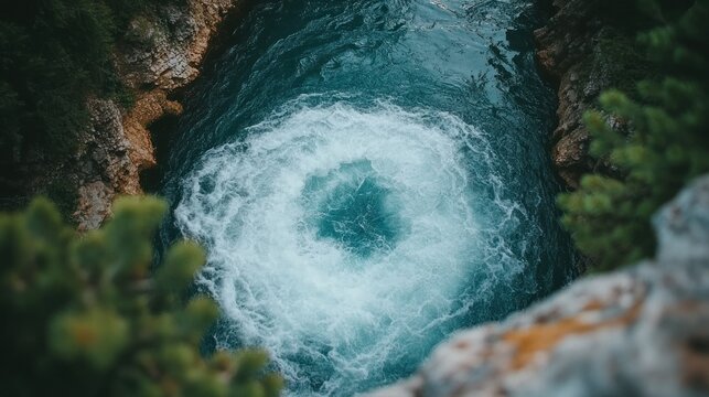 Whirlpool in a rocky crevice