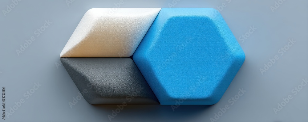Aufkleber modern abstract design with a blue and white geometric hexagonal pattern