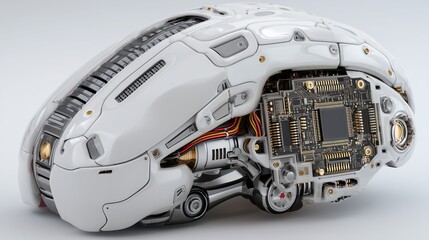 Obraz premium Complex machine with exposed circuitry and mechanical